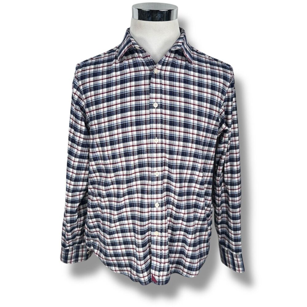 Untuckit Flannel Shirt Men’s Large Multicolor Plaid Cotton Button-Up Long Sleeve